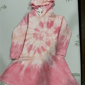 Crewcuts Pink and White Cuffed Sleeve Casual Dress